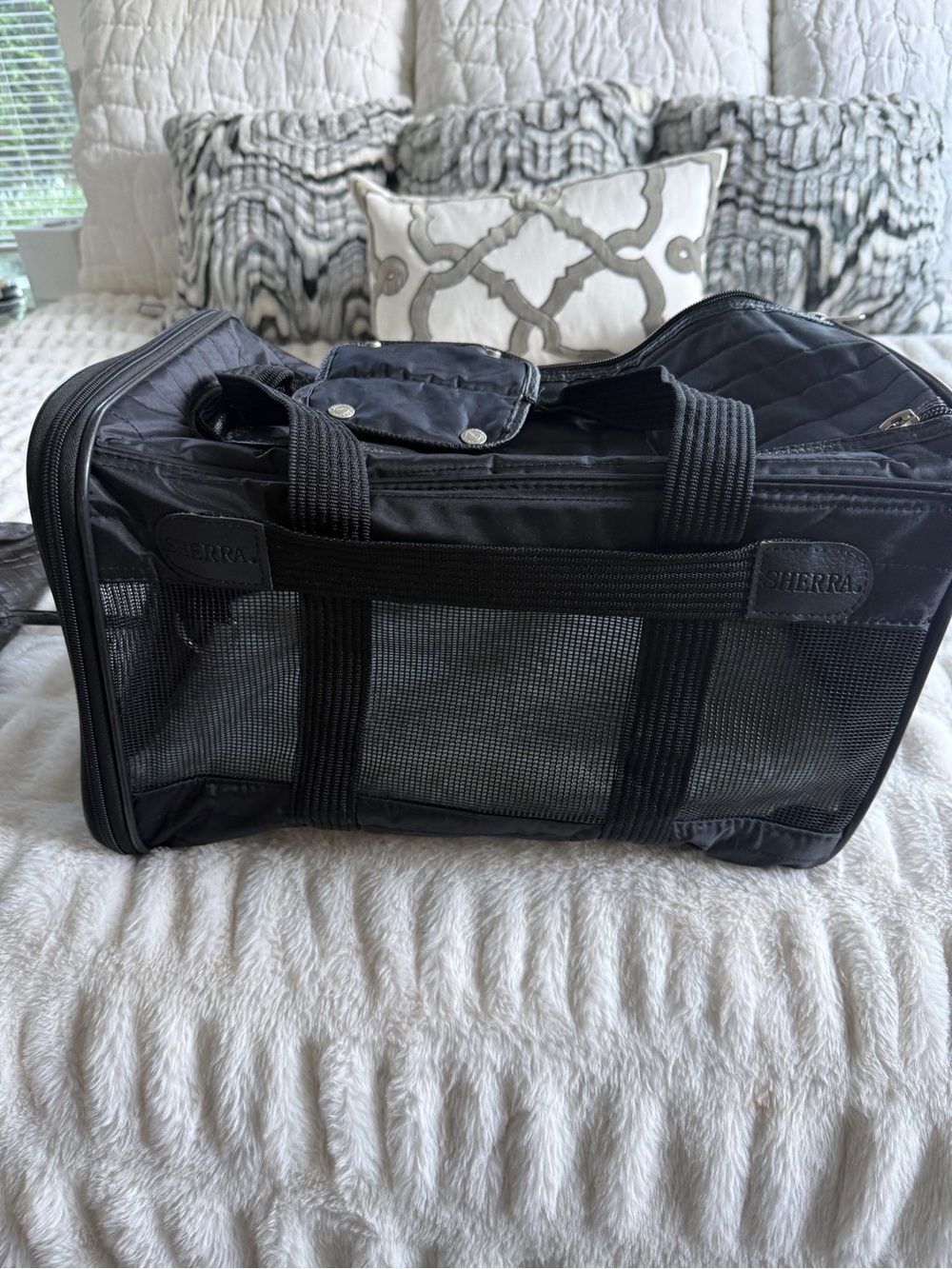 Serra Black Mesh Travel Duffel Bag